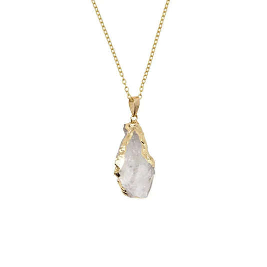CHIGROVE Raw Clear Quartz Crystal Necklace | Healing Jewelry for Women Self Care Gifts - ChiGrove
