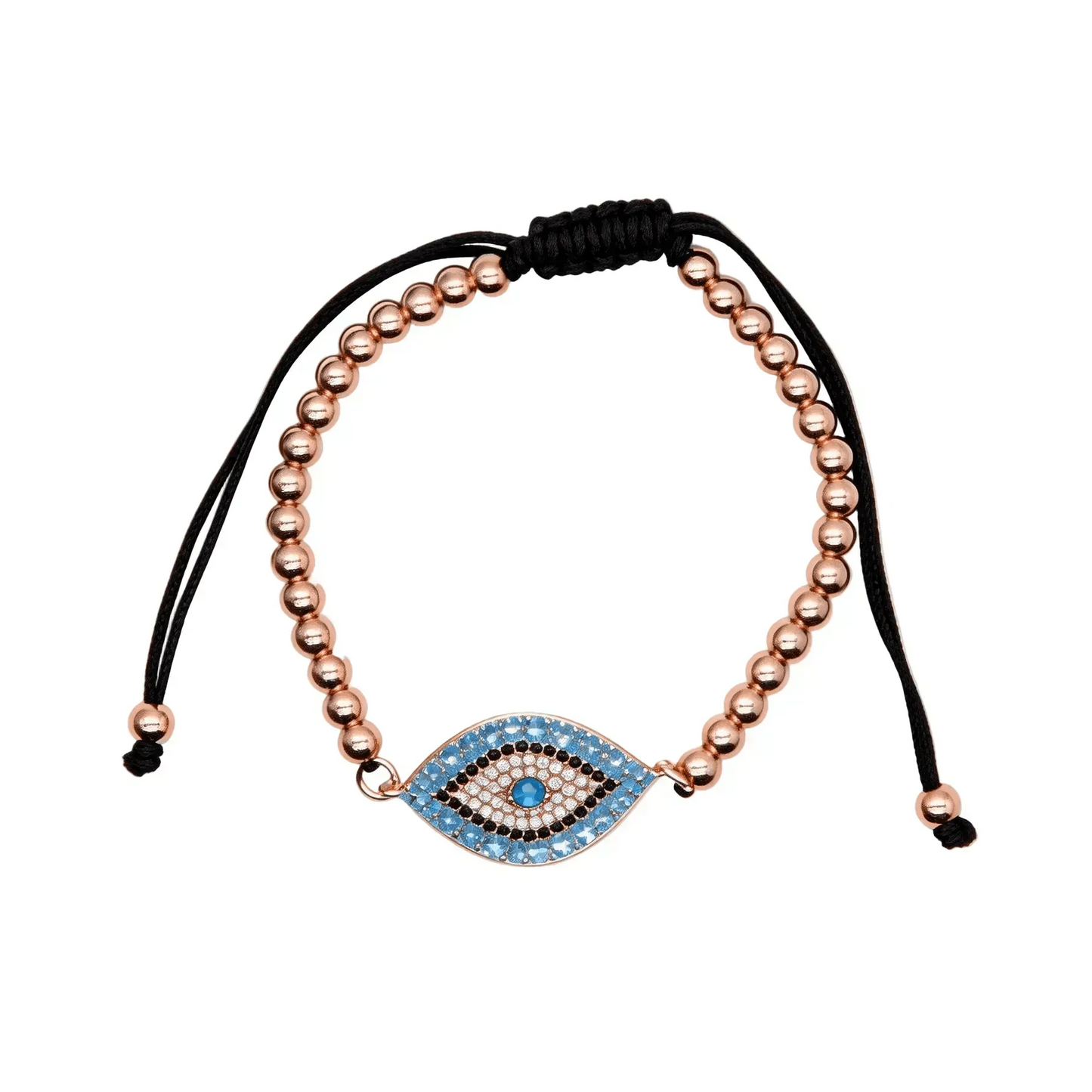 CHIGROVE Rose Gold Evil Eye Crystal Bracelet | Lucky Protection Jewelry for Women - ChiGrove