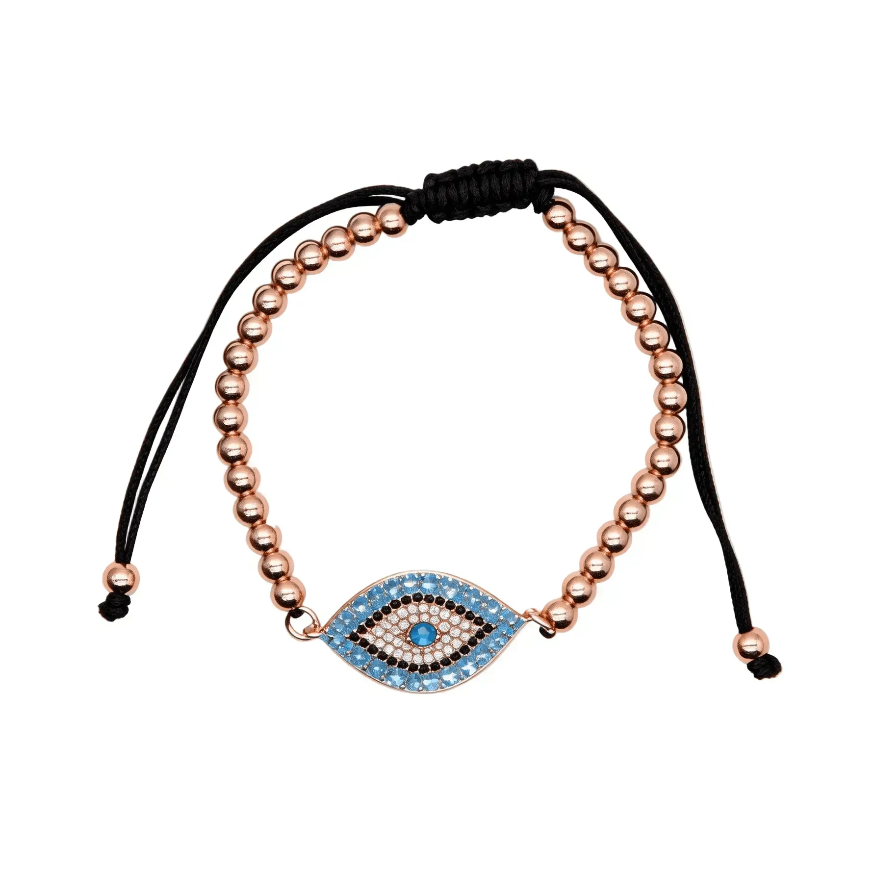 CHIGROVE Rose Gold Evil Eye Crystal Bracelet | Lucky Protection Jewelry for Women - ChiGrove