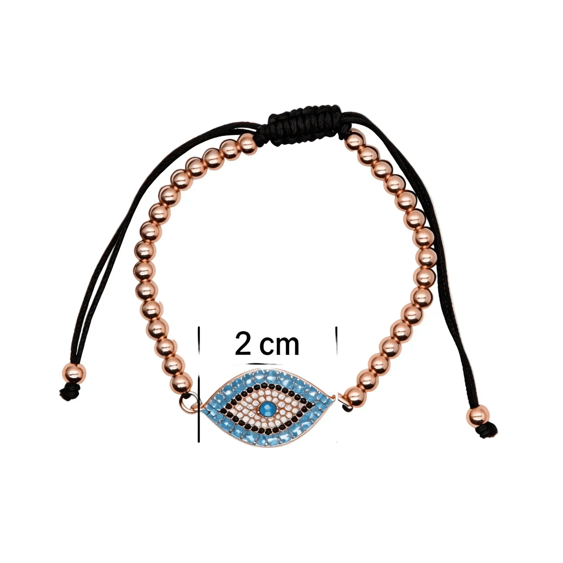CHIGROVE Rose Gold Evil Eye Crystal Bracelet | Lucky Protection Jewelry for Women - ChiGrove