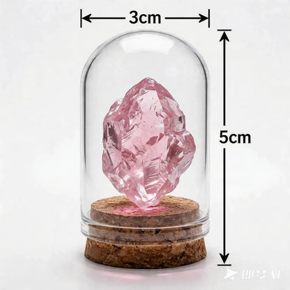 CHIGROVE Rose Quartz Crystal Display in Glass Cloche | Natural Self Love Healing Crystal Home Decor - ChiGrove